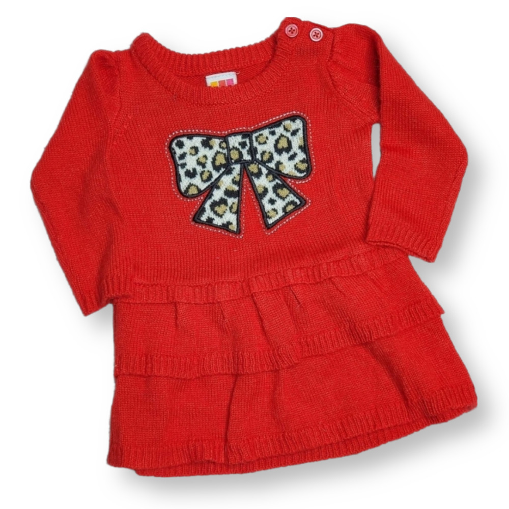 Healthtex Sweater Dress Leopard Print 3-6m